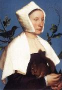 Hans holbein the younger Portrait of a Lady with a Squirrel and a Starling oil on canvas